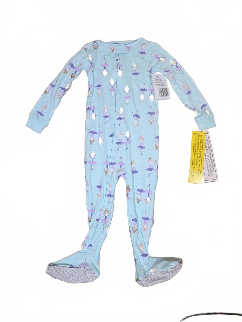 Simple Joys by Carter's Girls' Snug Fit Footed Cotton Pajamas, Ballerina, 24M